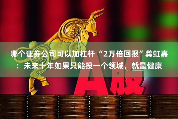 哪个证券公司可以加杠杆 “2万倍回报”龚虹嘉：未来十年如果只能投一个领域，就是健康